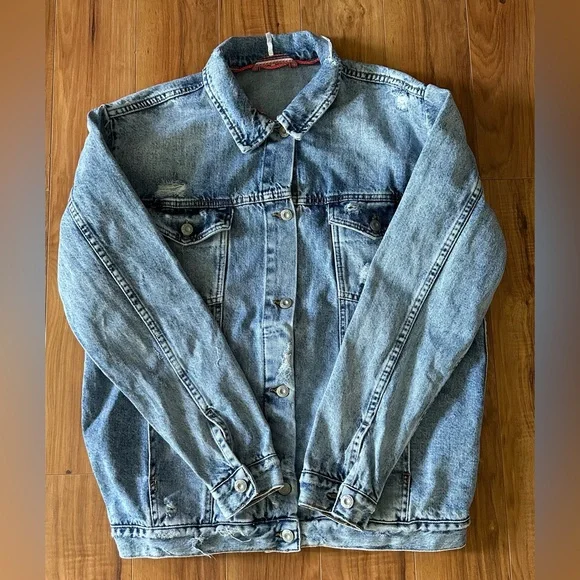 Free People Blue Denim Jacket - Picture 3 of 14